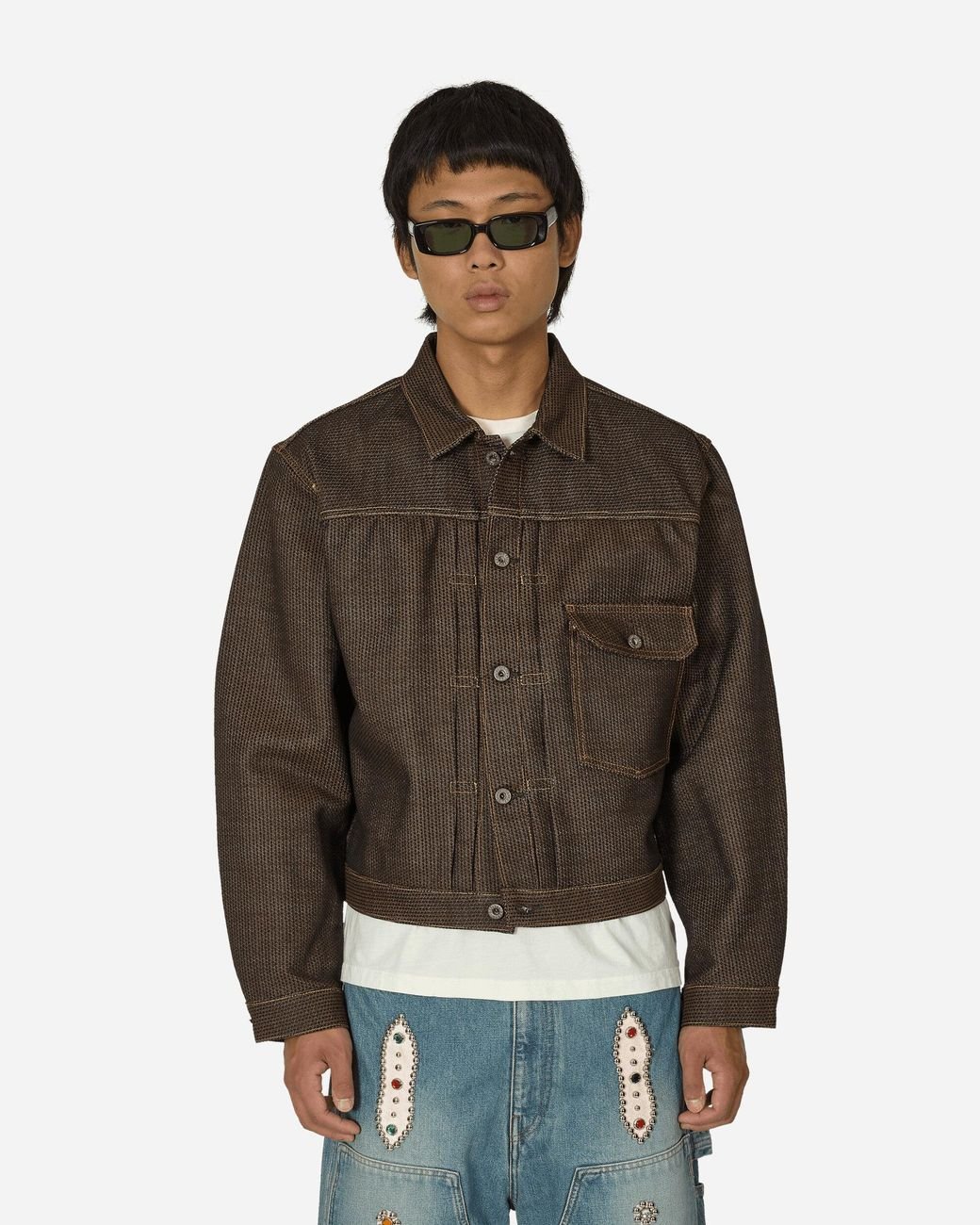 Kapital Century Denim 1St Jacket Persimmon in Brown for Men | Lyst