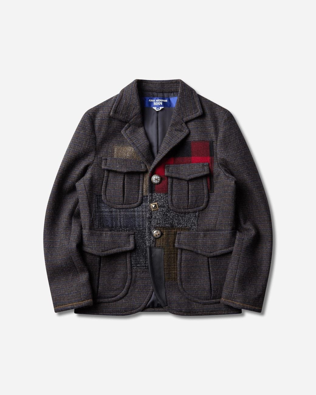 Junya Watanabe S Mixed Tweed Patchwork Hunting Jacket Sax in Black for ...
