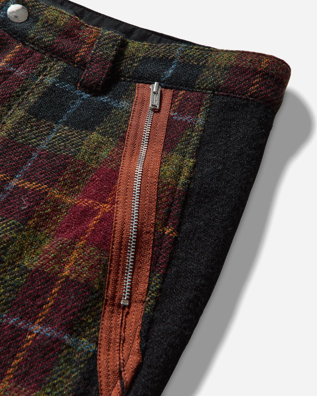 Undercover Multicolor Men S Harris Tweed Wool Zip Pants Bordaux for men