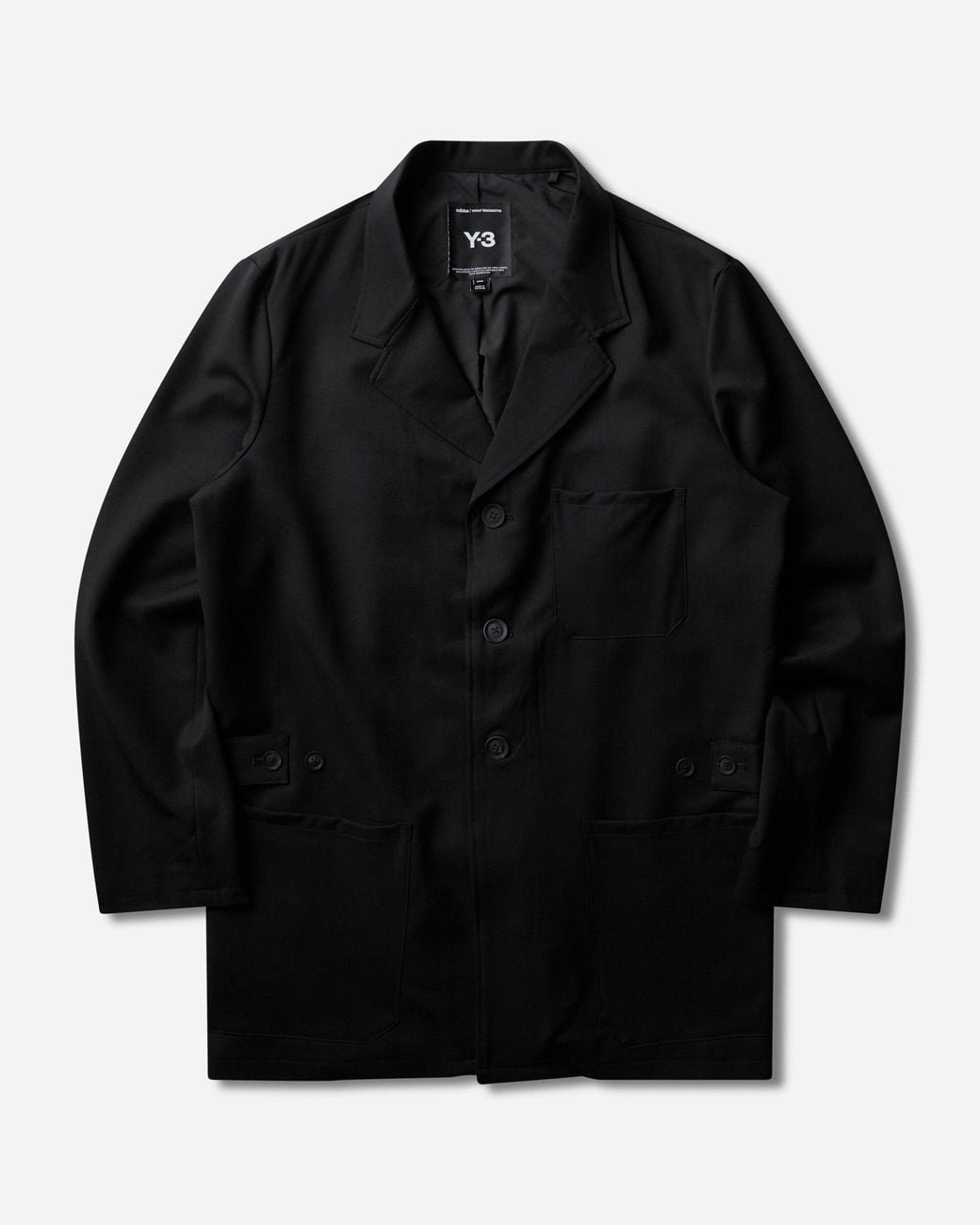 Y-3 Black Men S Wool Chore Coat for men