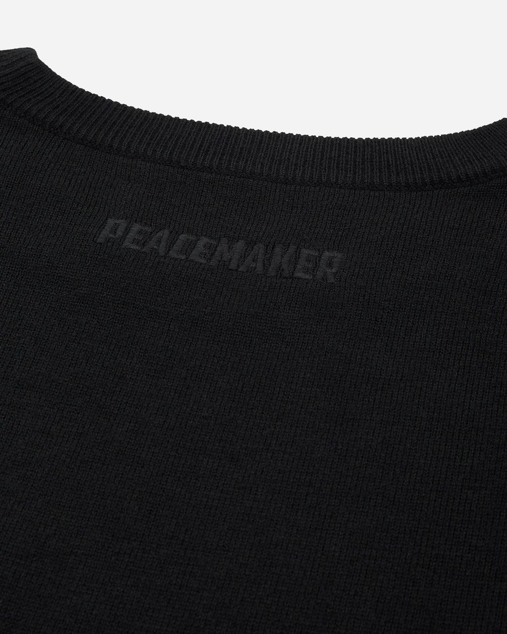 Oamc Peacemaker Black S Applied Tape Knit Sweater for men