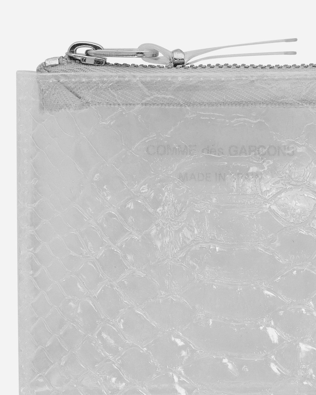 Comme des Garçons White Transparent Snake Zip Around Wallet Clear for men