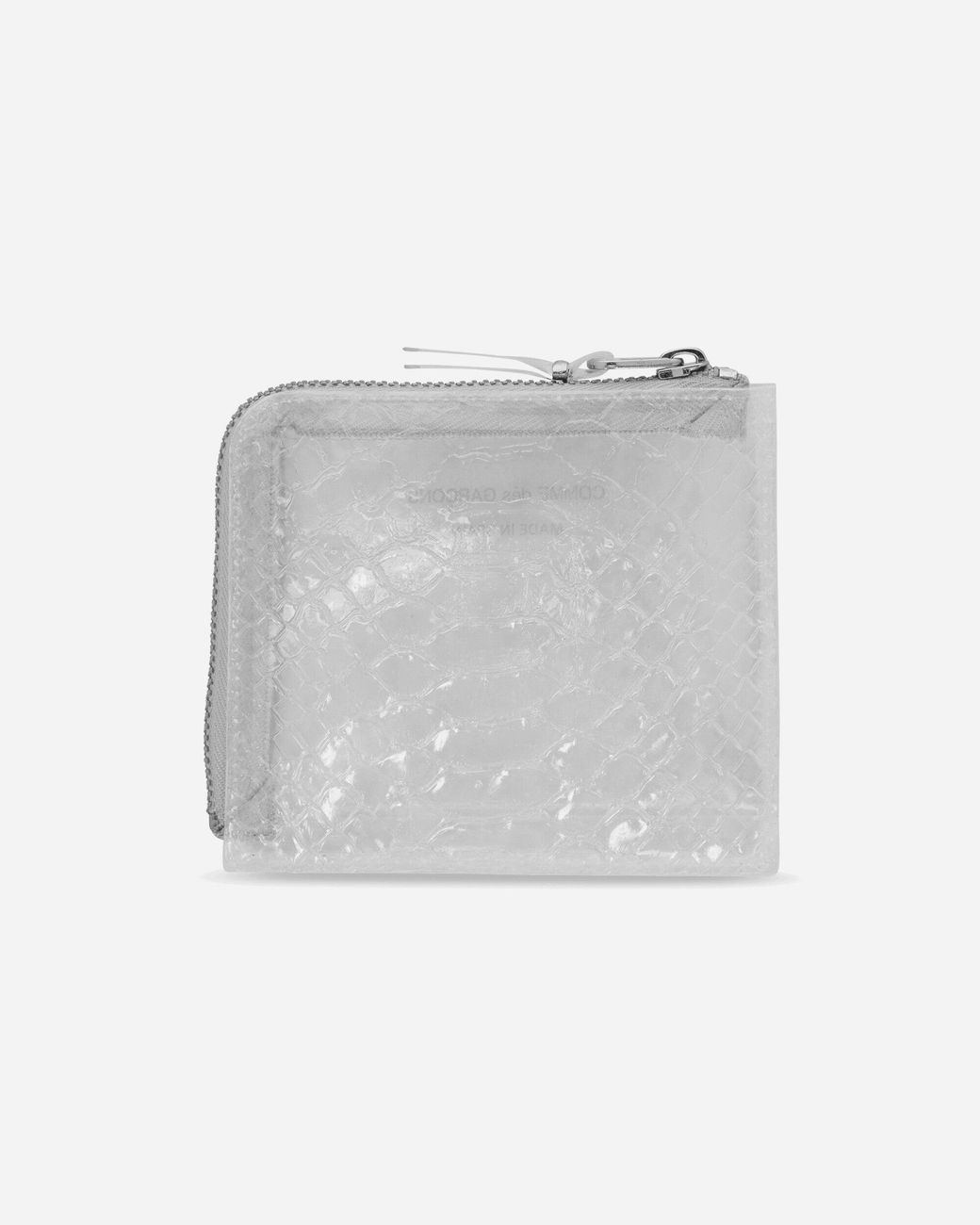 Comme des Garçons White Transparent Snake Zip Around Wallet Clear for men