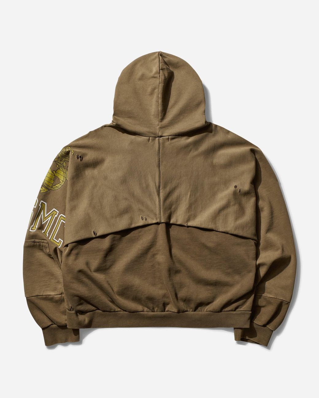 PROJECT G/R Men S Reconstructed Folded Zip Hoodie Khaki in Brown