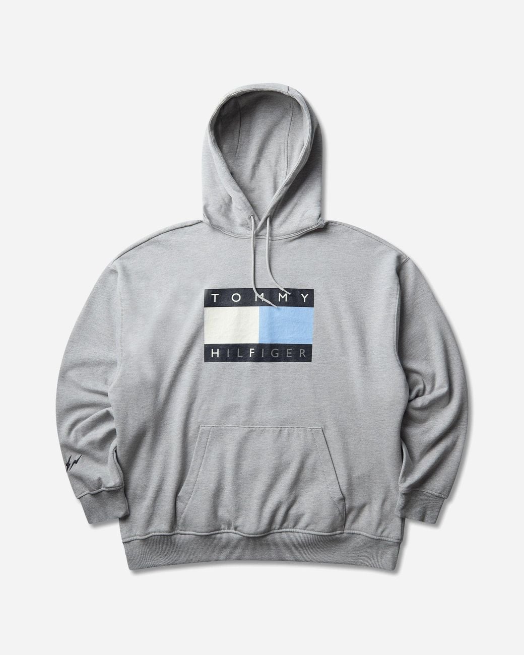 Tommy Hilfiger Gray Men S Frgmt Distressed Flag Hoodie Light Heather for men