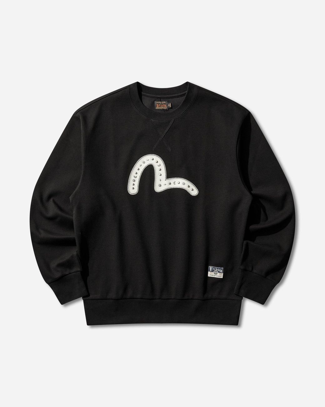 Evisu Black Men S Seagull Rivet Sweatshirt for men
