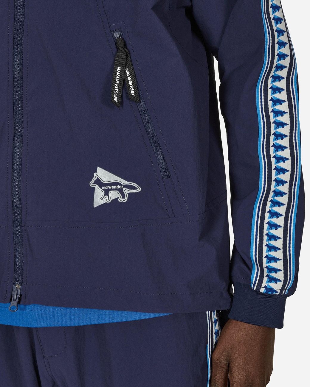 And Wander Blue Maison Kitsuné Trak Hoodie for men