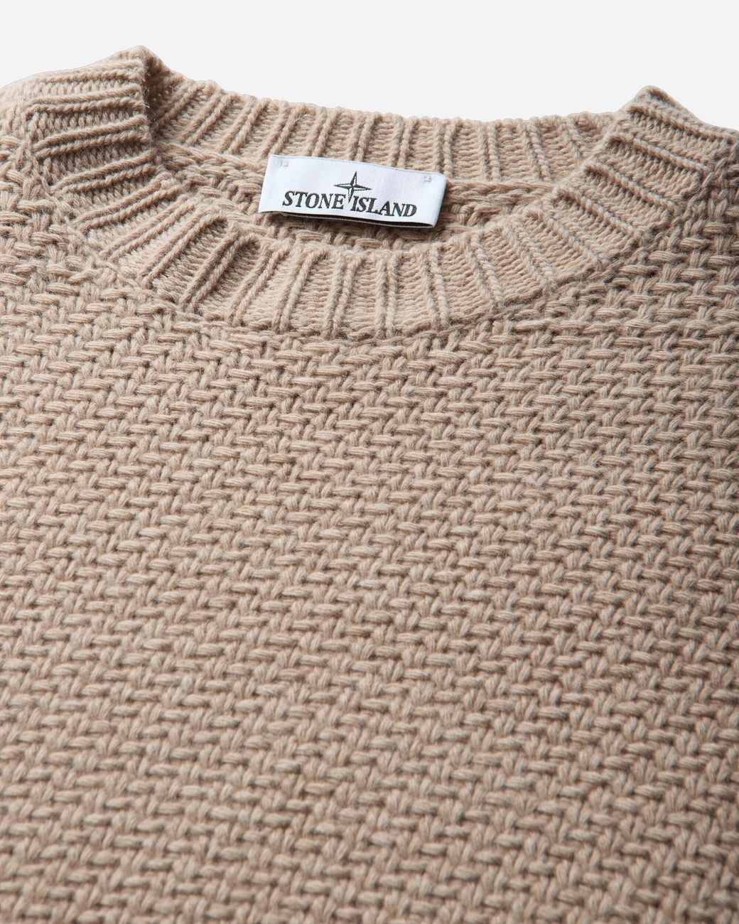 Stone Island Natural S Lambswool Crewneck Sweater Biscuit Melange for men
