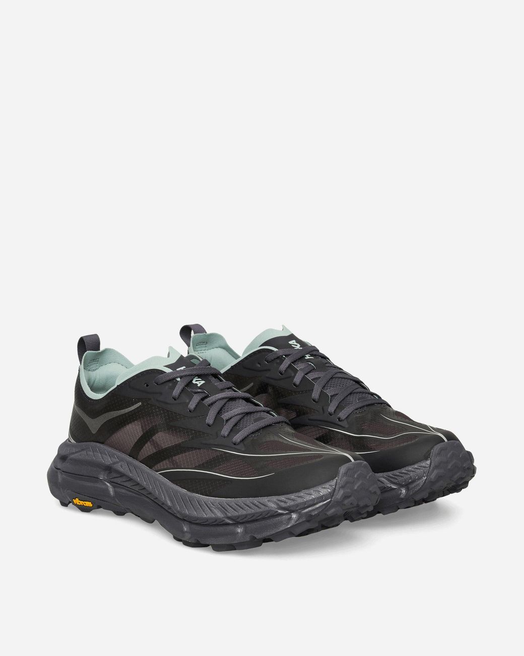 Hoka One One Black Mafate Speed 4 Lite Sneakers Charcoal / Jade for men