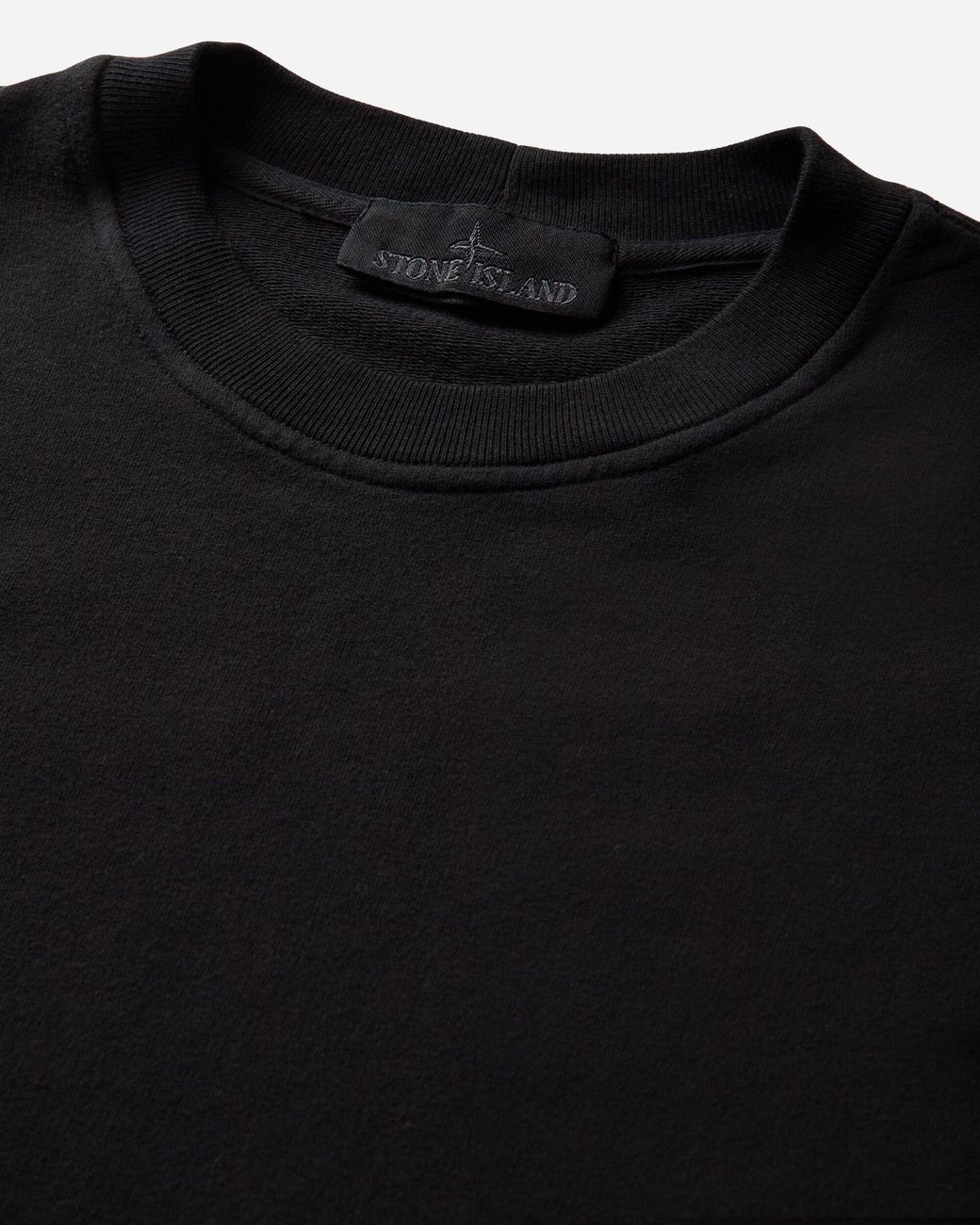 Stone Island Black Men S Ghost Stretch Cotton Fleece Crewneck Sweatshirt for men