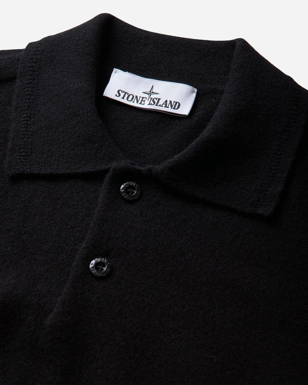 Stone Island Black Men S Rws Geelong Wool Polo for men