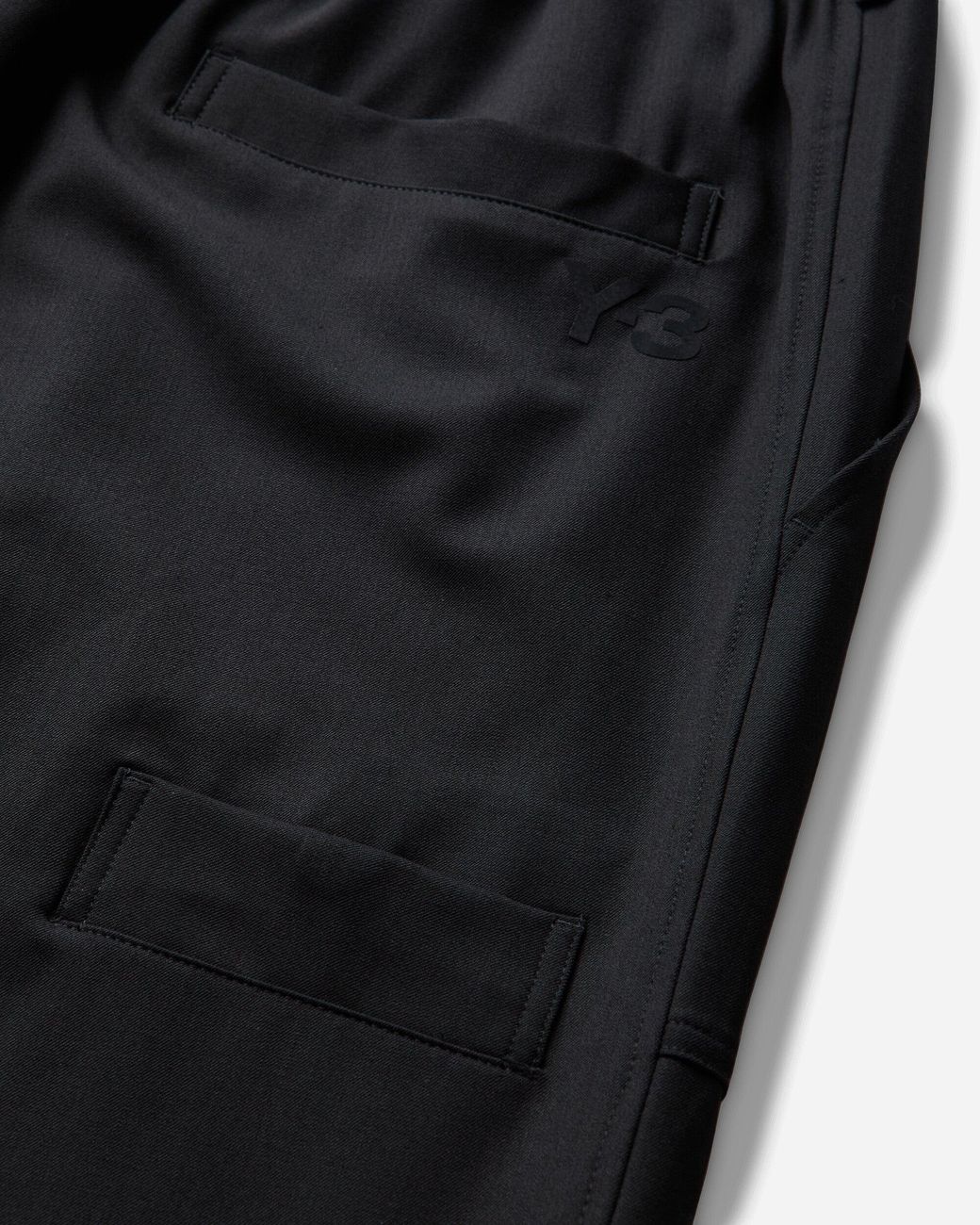 Y-3 Black Wool Wide Trousers for men