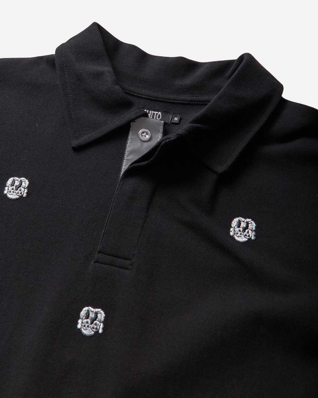Chio Black S Allover Embroidered Polo for men