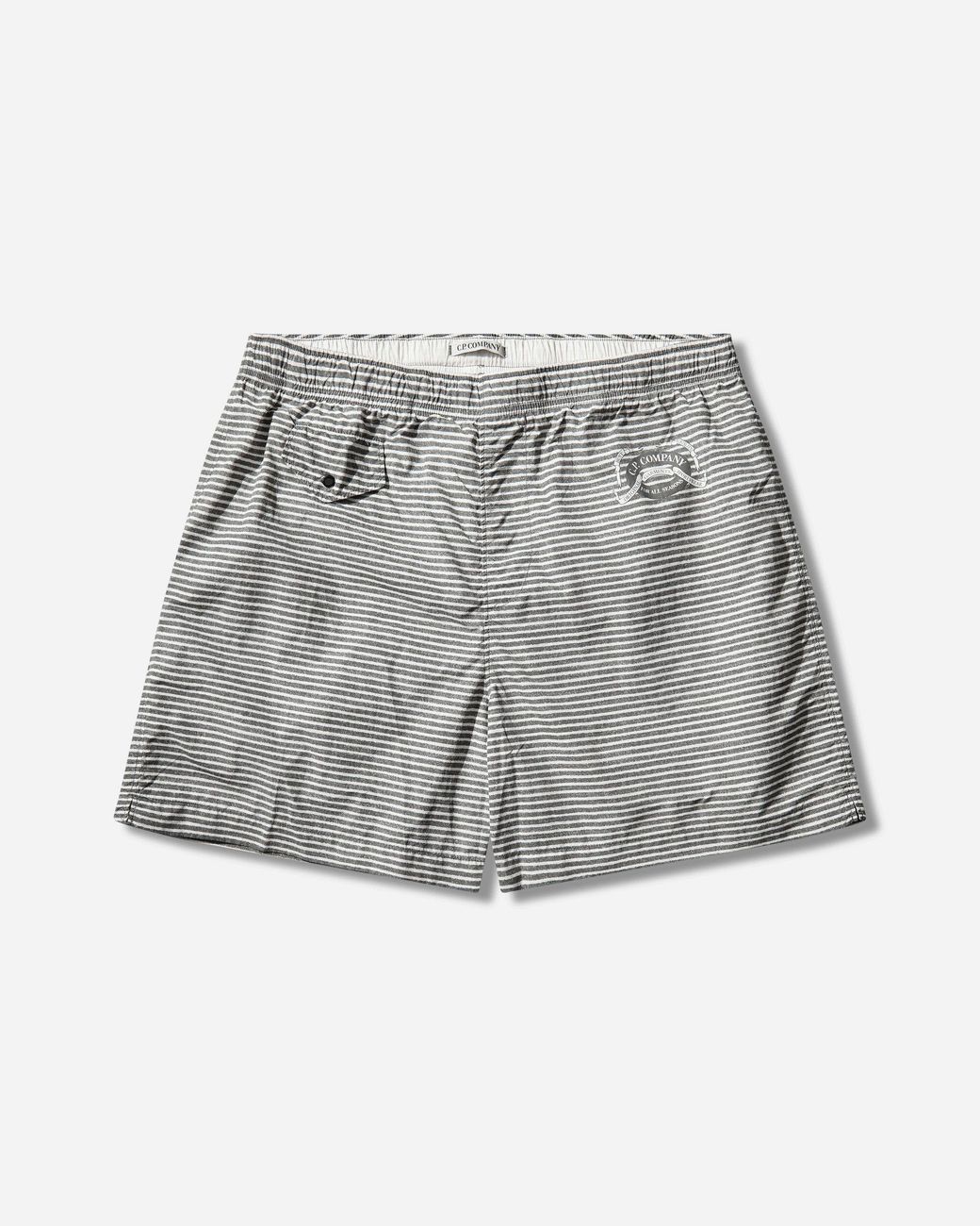 C P Company Gray Men S Flatt Nylon Striped Swim Shorts Gunmetal for men