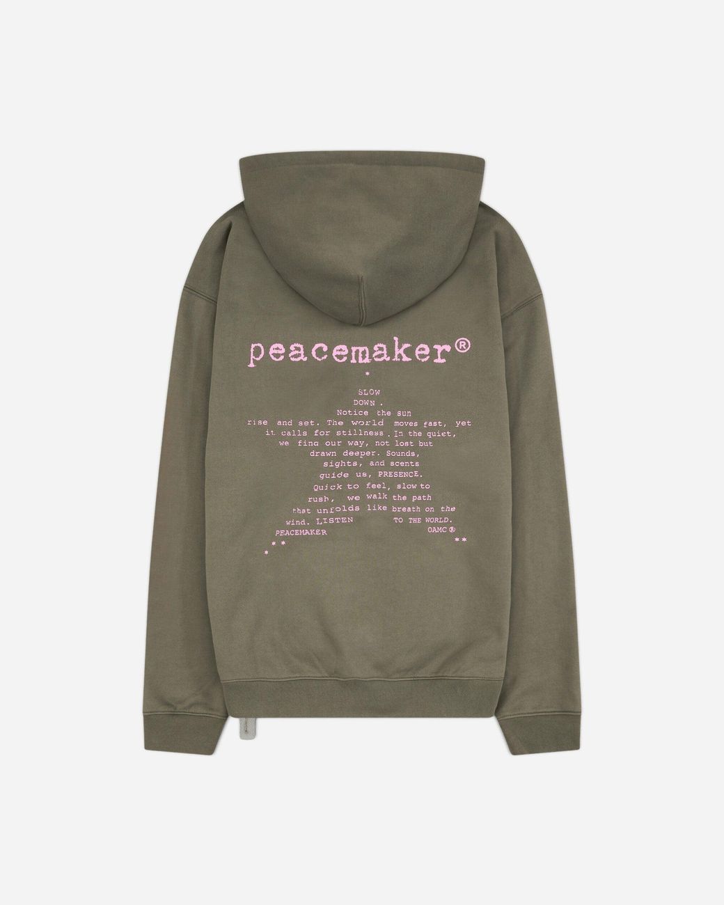 Oamc Peacemaker Green Men S Star Print Loose Fit Hoodie for men