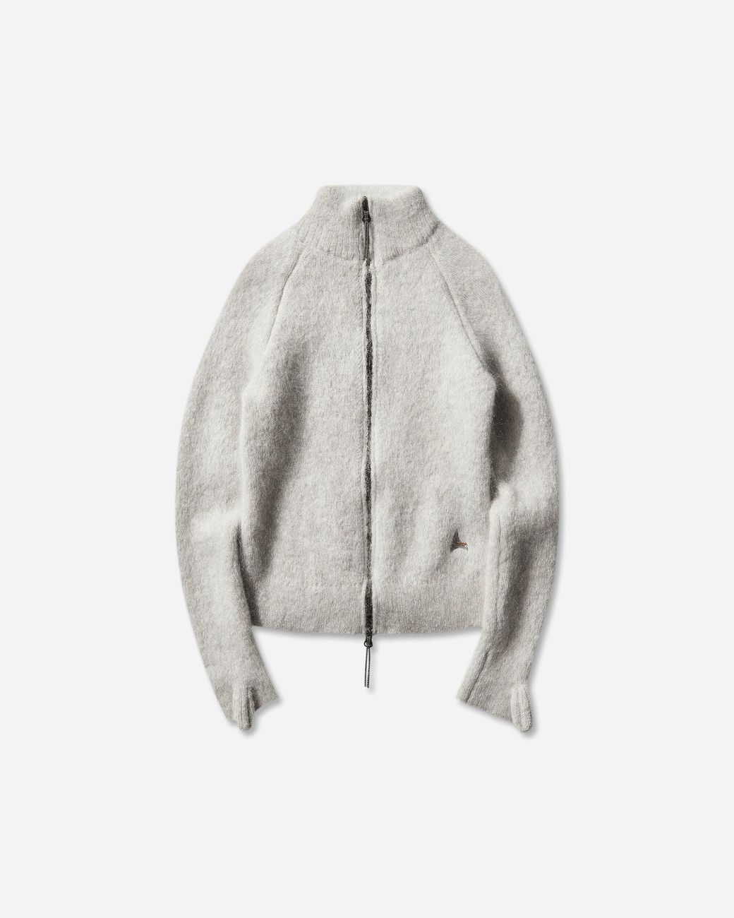 Roa White Tasna Mohair Zip-Up Sweater Dirty