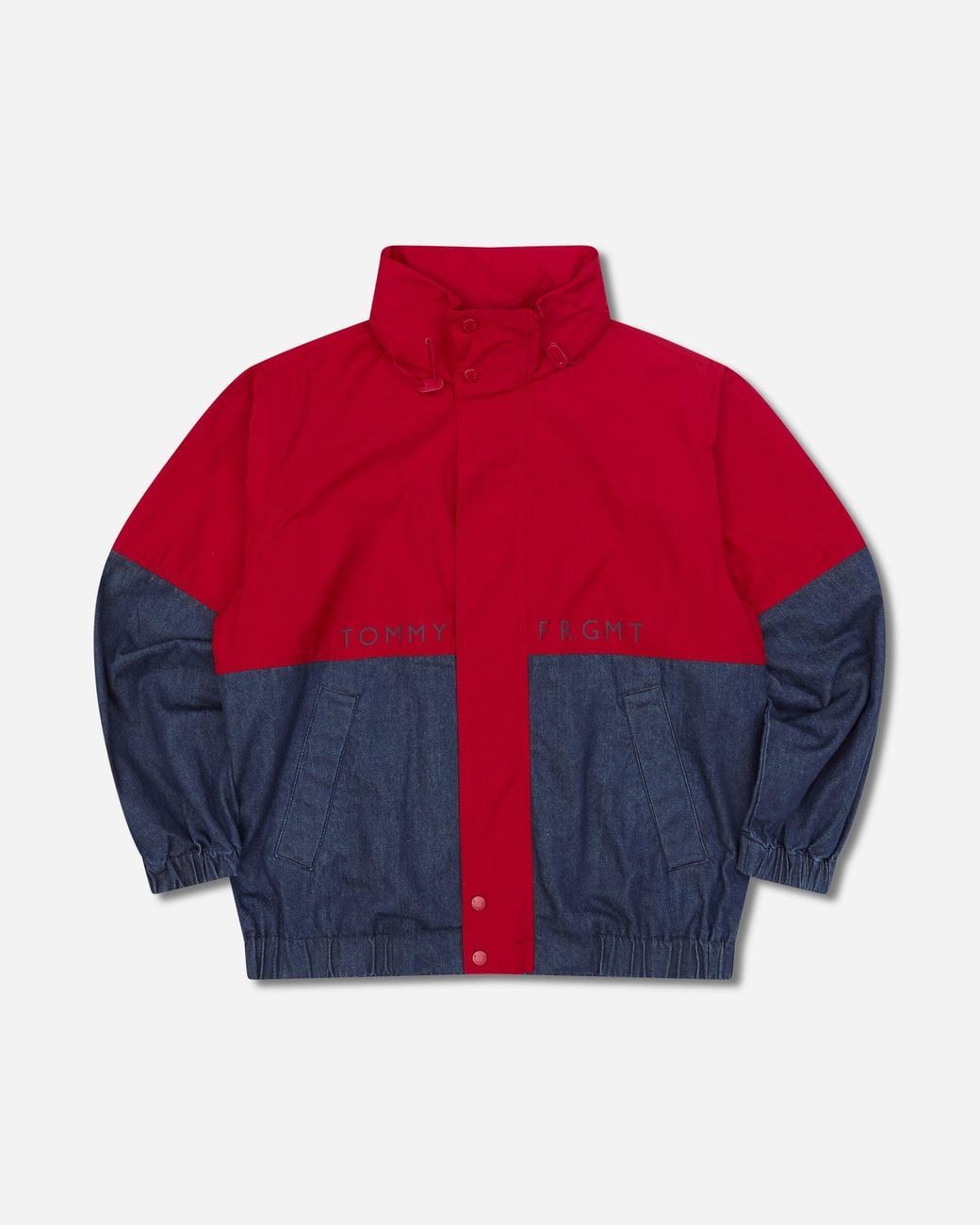 Tommy Hilfiger Red Men S Frgmt Colour-blocked Regatta Jacket Radiant / Flat Wash Denim for men