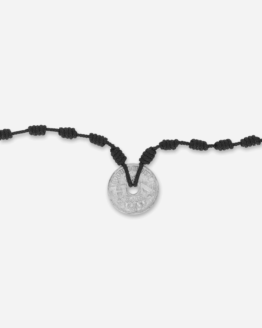 Neighborhood Metallic Cord Coin Necklace for men
