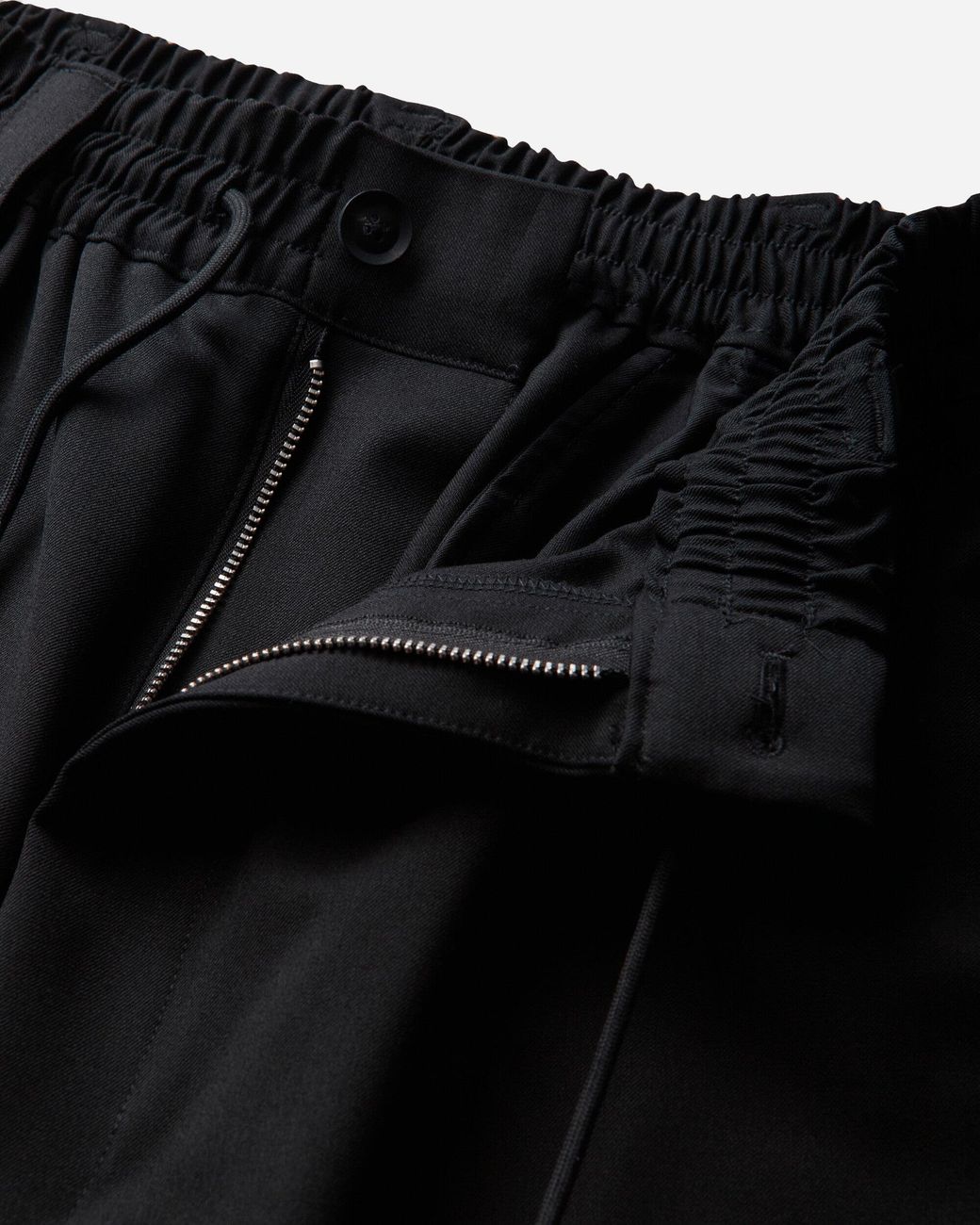 Y-3 Black Wool Wide Trousers for men