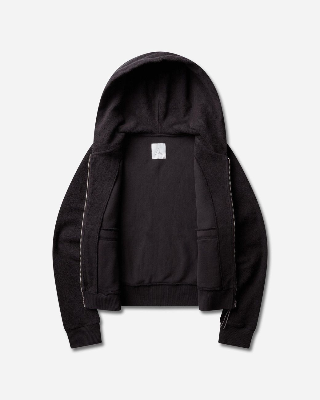 Roa Black Inside Out Zip-Up Baby Hoodie Washed