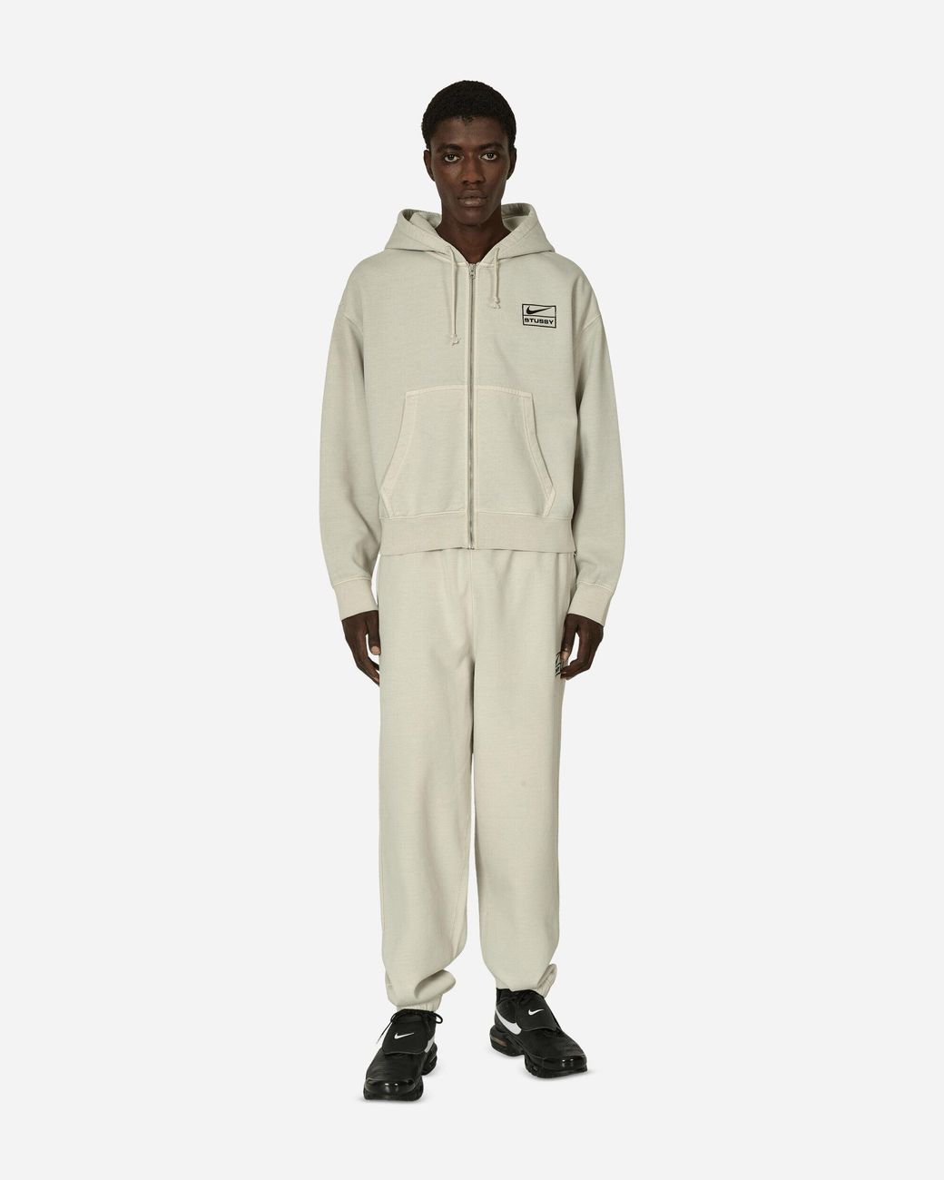 トップス S NIKE Stussy Fleece Hoodie Light Bone Nike x Stussy SS24 Full-Zip Washed Fleece Hoodie 'Light Bone