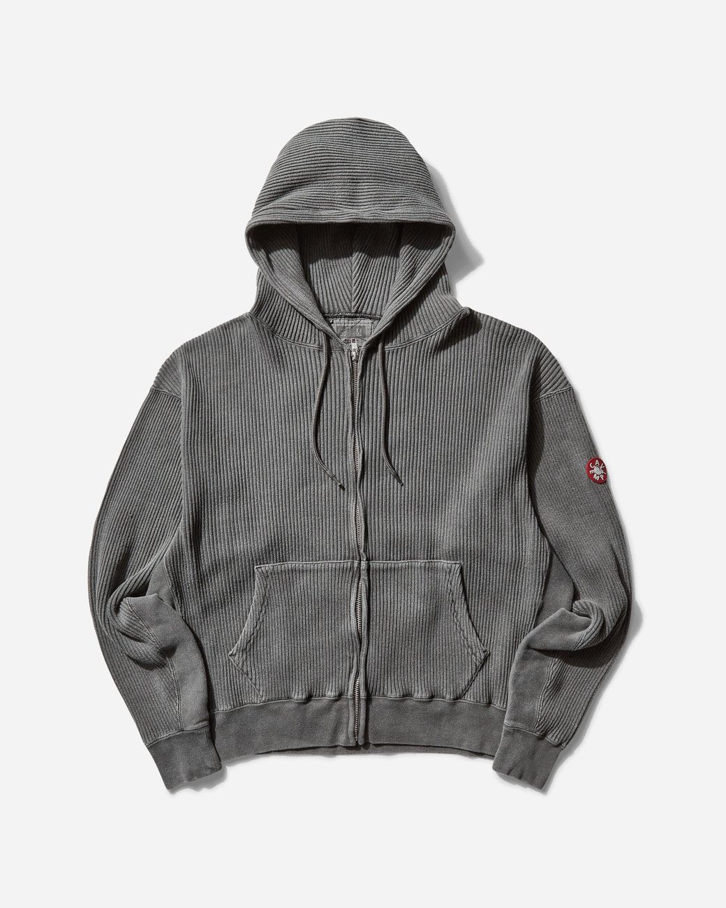 cav empt overdye taped light zip hoodie (charcoal) | a.plus