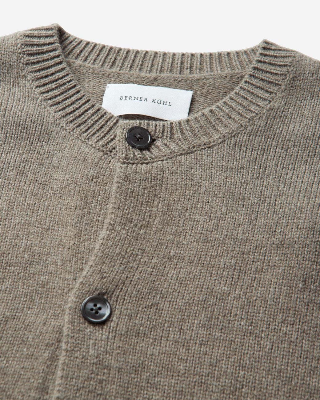 BERNER KUHL Green S Boiled Wool Cardigan Stone for men