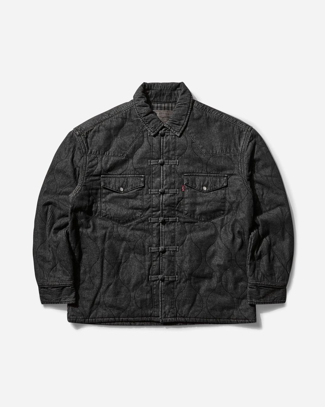 CLOT LEVI'S® PADDED WESTERN SHIRT S Levi's Men S Clot Padded Denim Western Shacket Faded in Black for