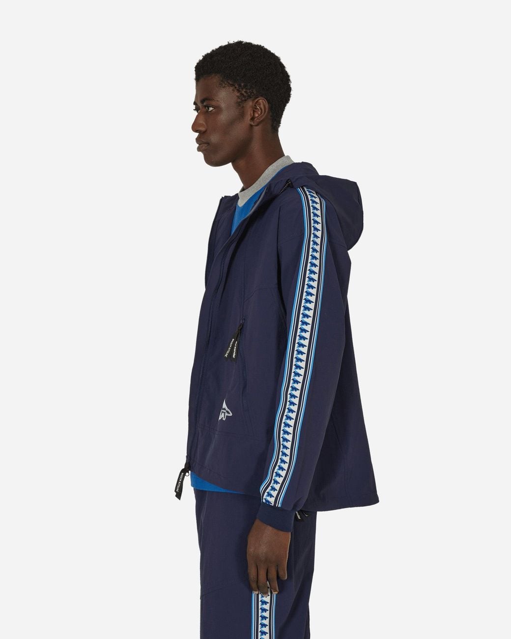And Wander Blue Maison Kitsuné Trak Hoodie for men