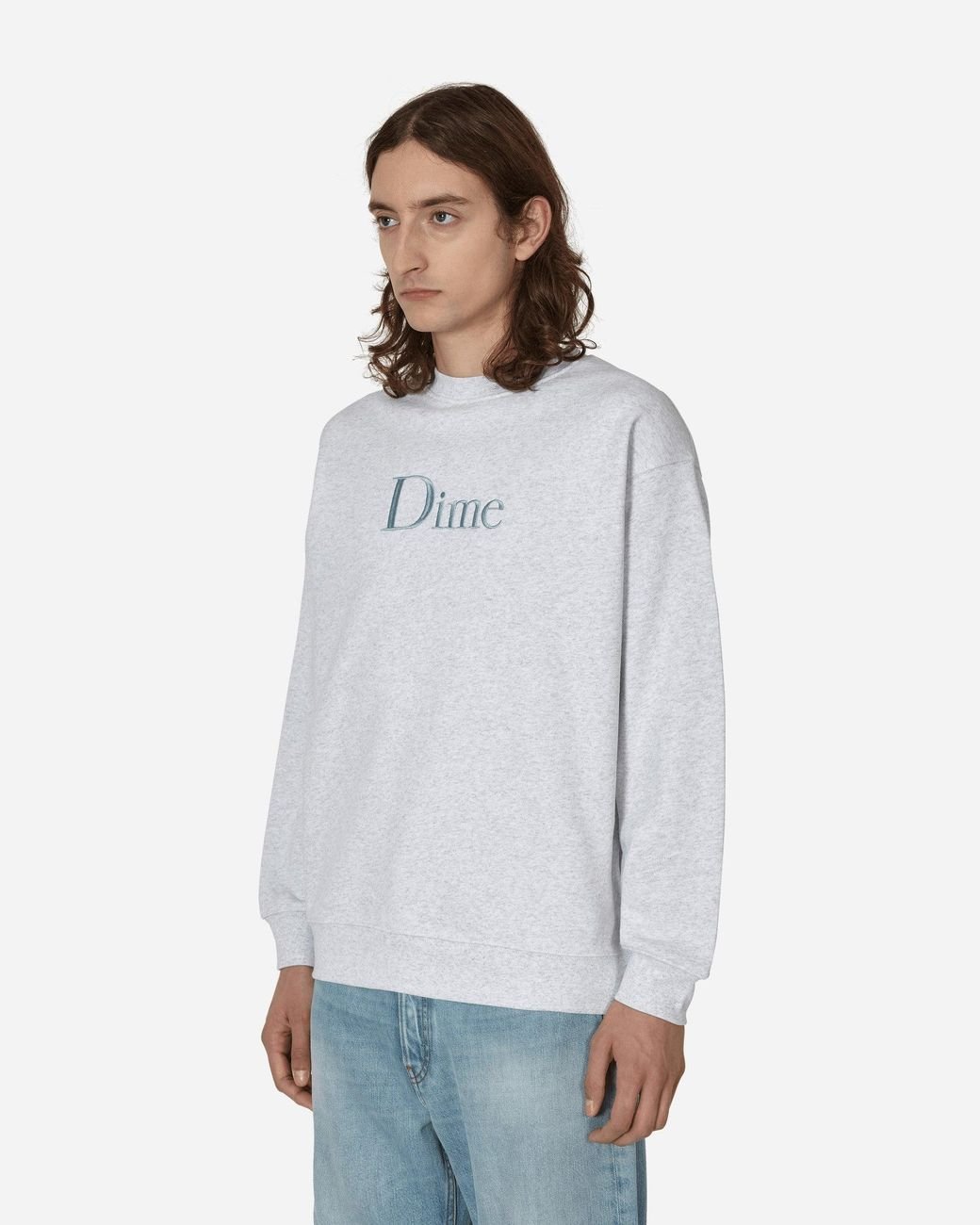 Dime Men's White Classic Logo Crewneck Sweatshirt