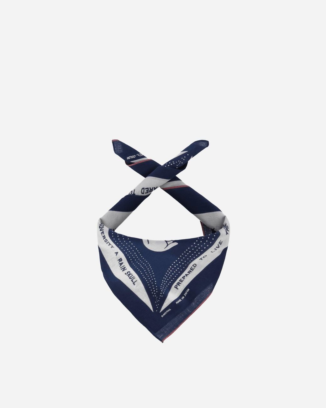 Kapital Blue Fastcolor Selvedge Bandana (Rainskull No No Cry) for men