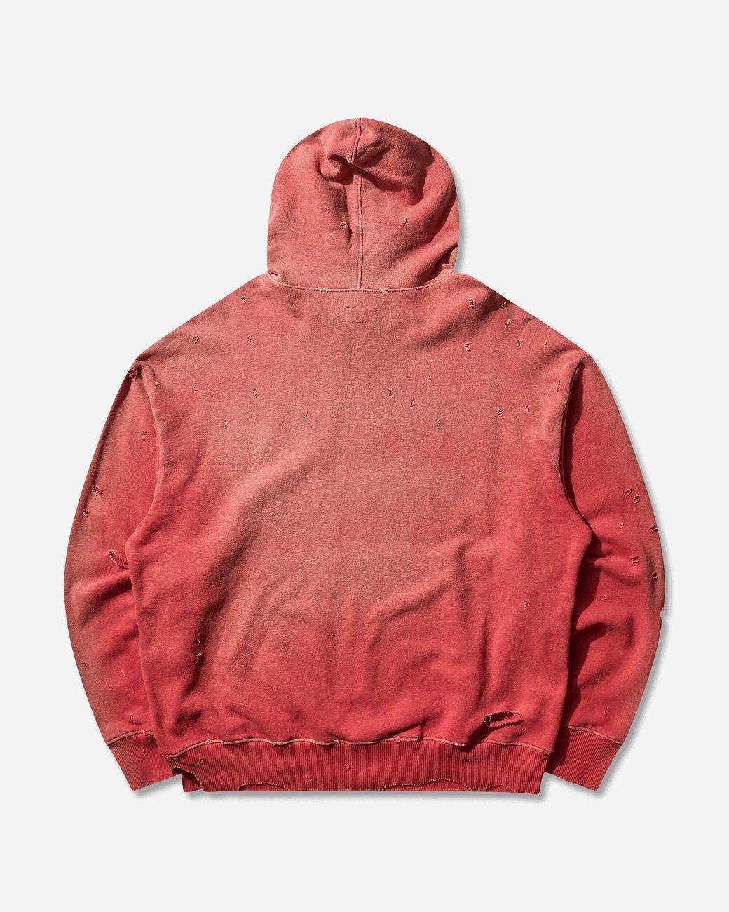 Kapital Red Men S Sweat Knit Thriller Damaged Hoodie (studs) for men