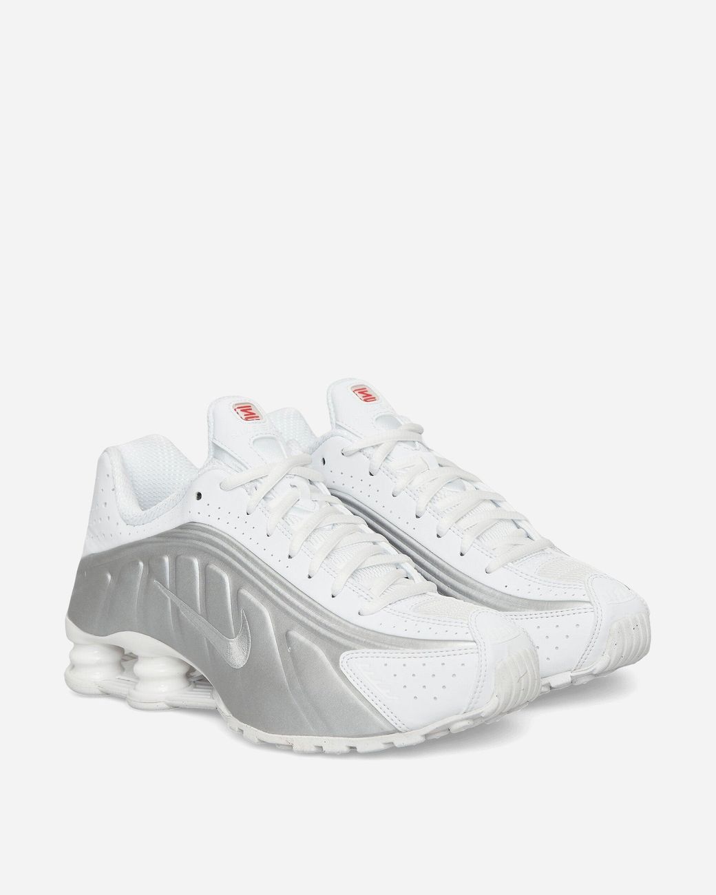 Nike White Shox R4 Sneakers Metallic for men