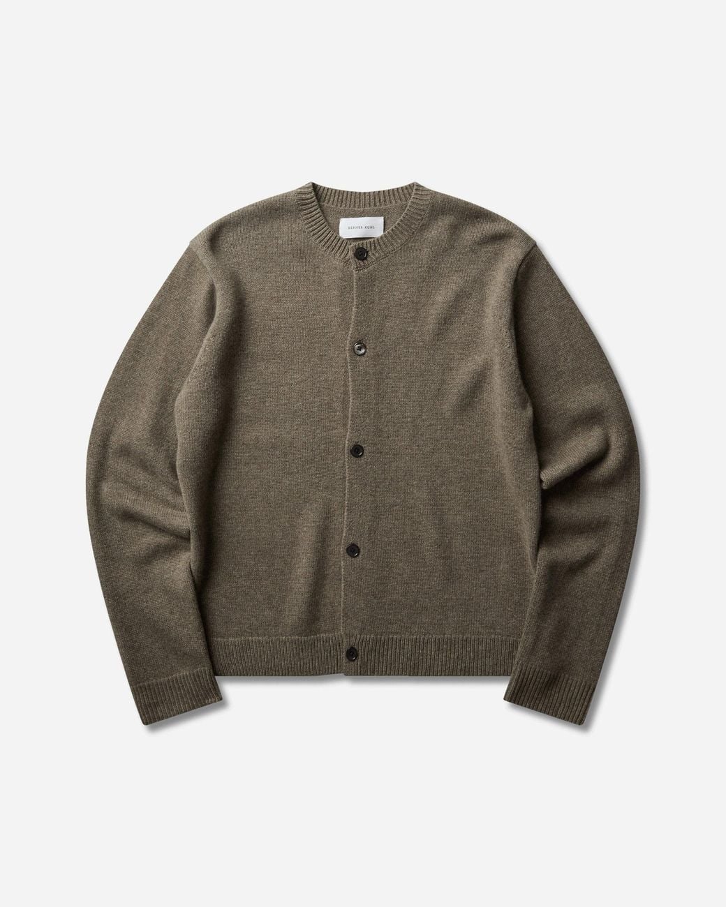BERNER KUHL Green S Boiled Wool Cardigan Stone for men
