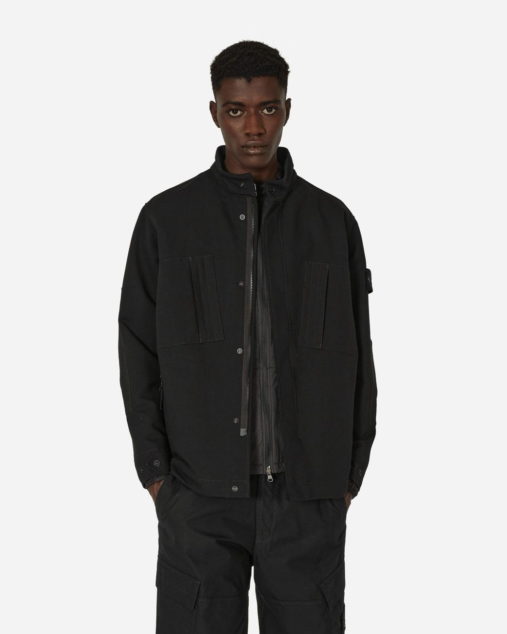Stone Island Ghost Piece Gabardine Doppio Jacket in Black for Men | Lyst