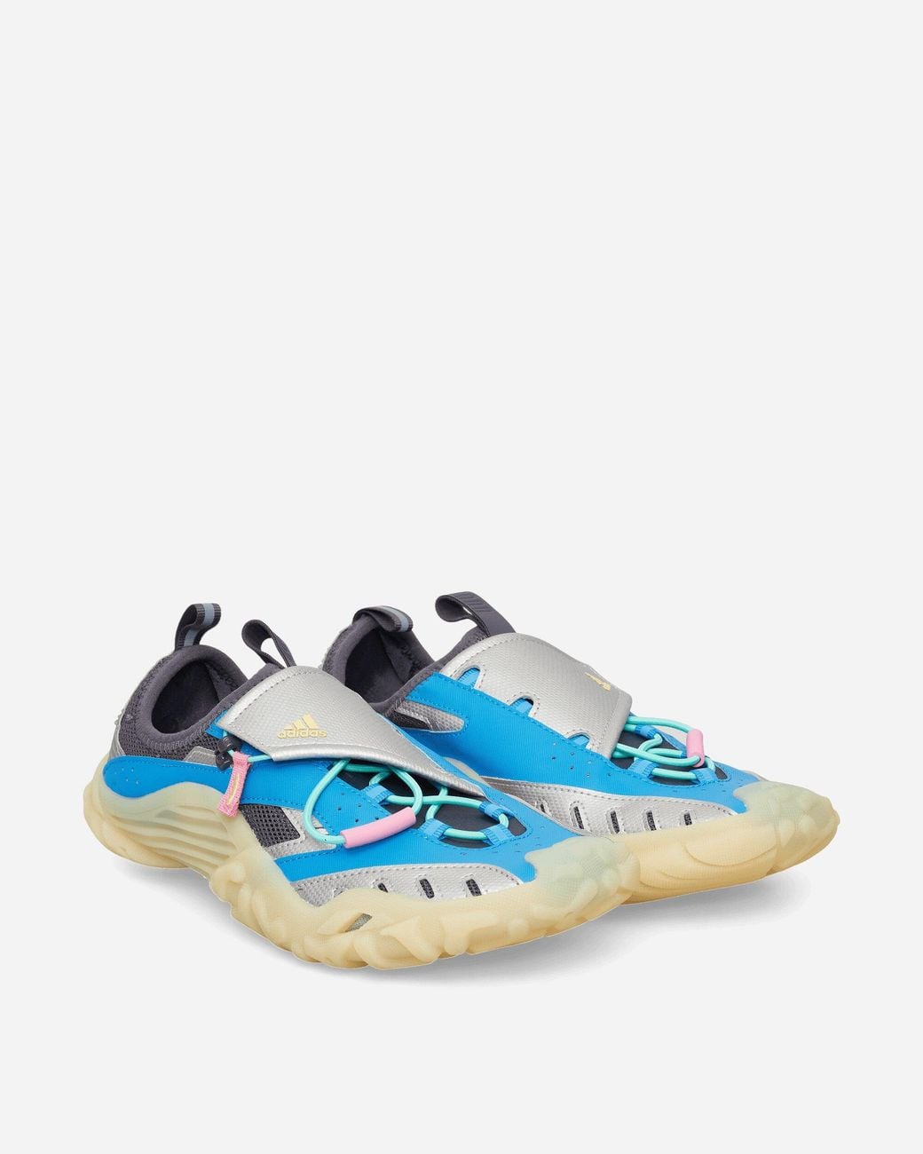 Adidas Blue Pharrell Williams Virginia Water Moc Shoes Lucid Ray / Silver Metallic / Aurora Onix for men