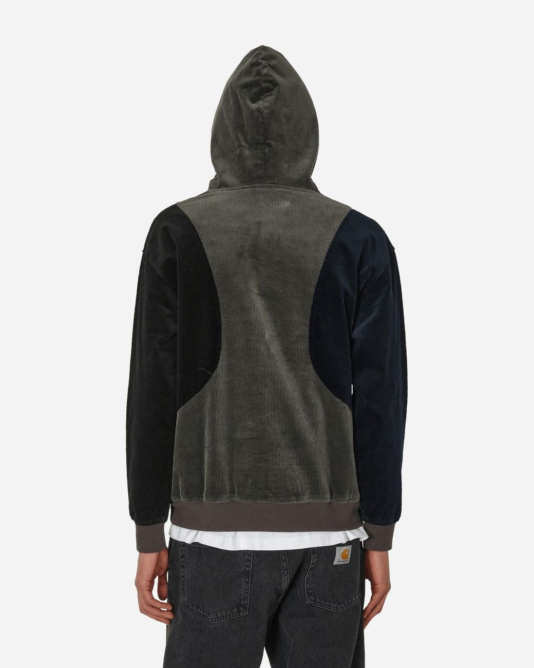 Dime Black Wave Corduroy Hoodie Charcoal for men