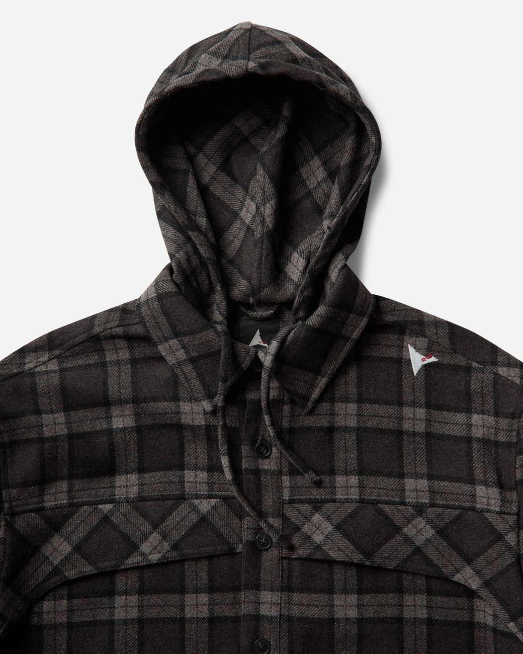 Roa Black Logger Wool Check Long Sleeve Shirt Anthracite for men