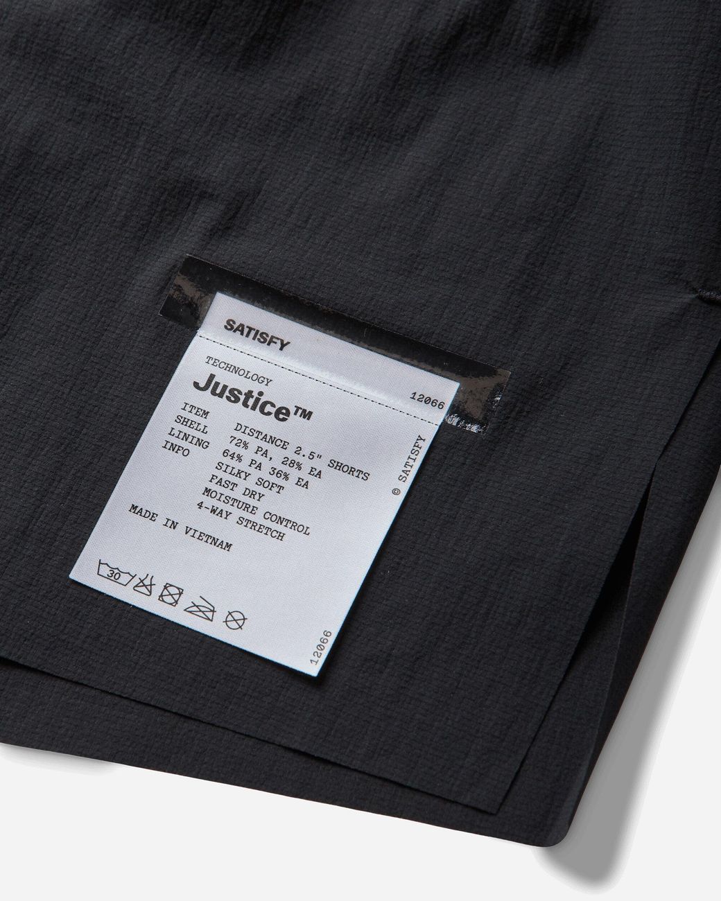 Satisfy Black Justice Distance 2.5In Shorts for men