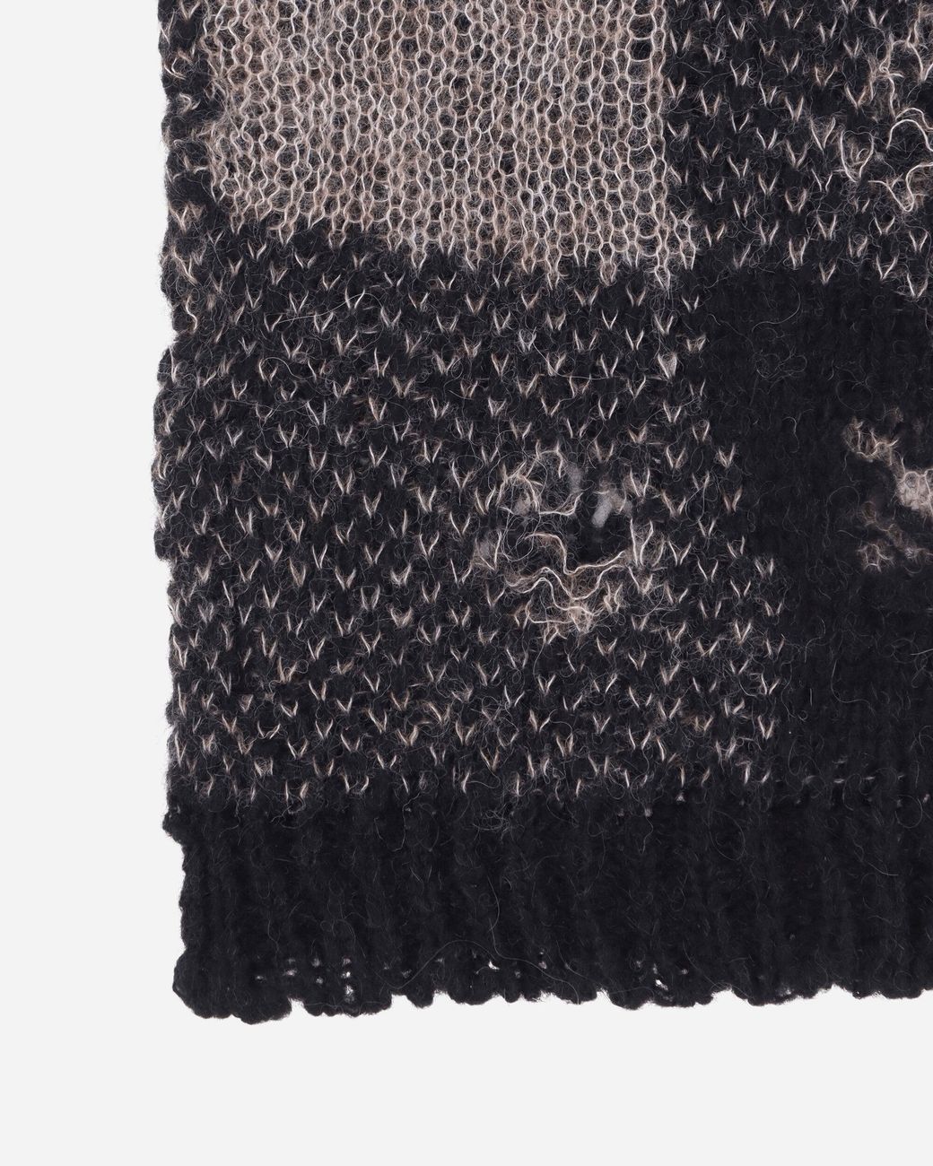 Our Legacy - Past Distressed Checked Knitted Scarf Our Legacy