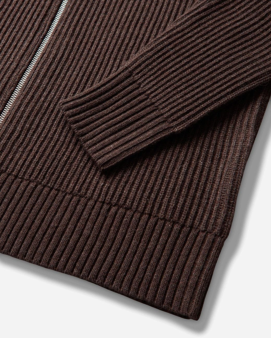 BERNER KUHL Brown Shrunk Full Zip Sweater Drained Bistre for men