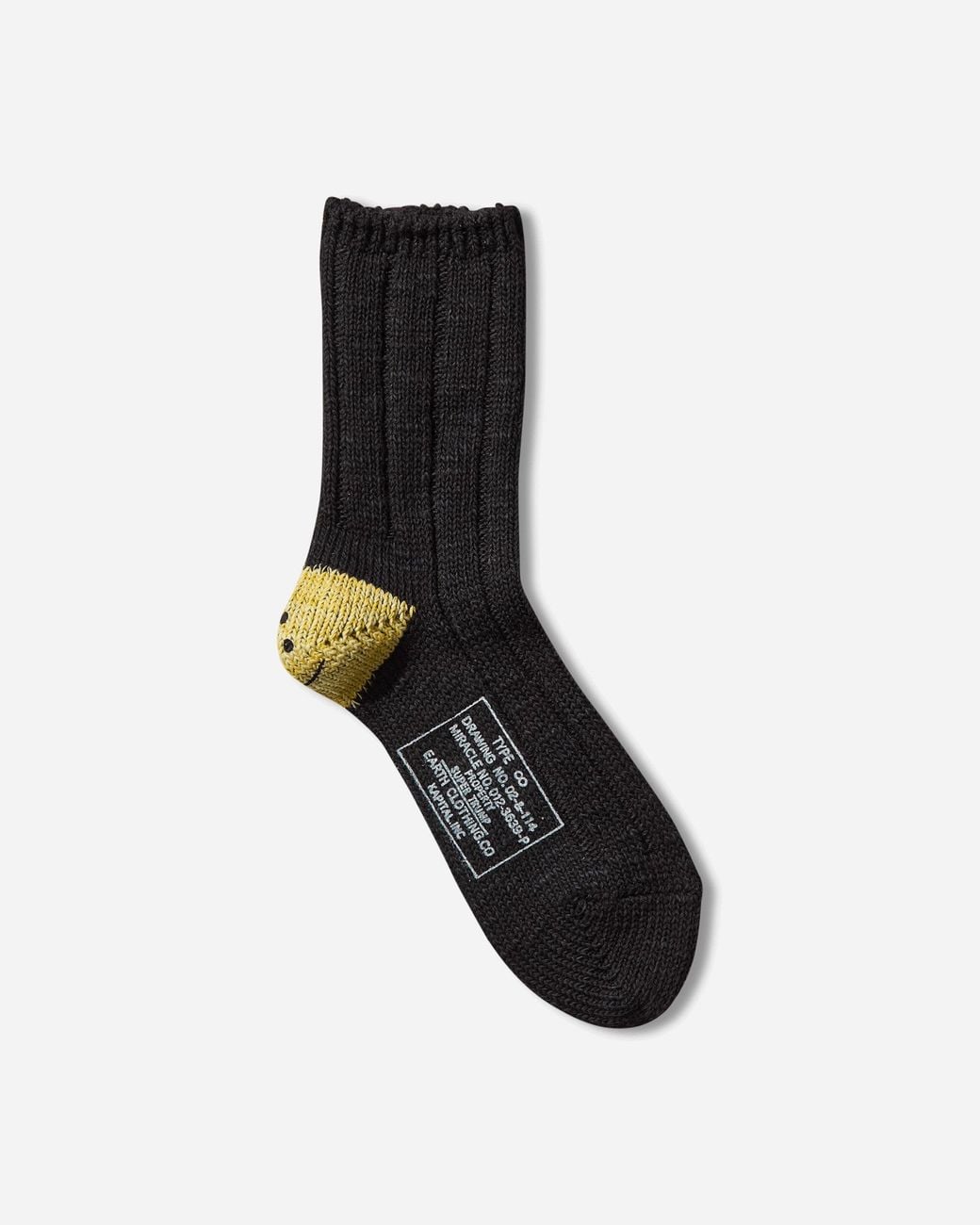 Kapital Black 56 Yarns Ma-1 Rainbowy Happy Heel Socks for men