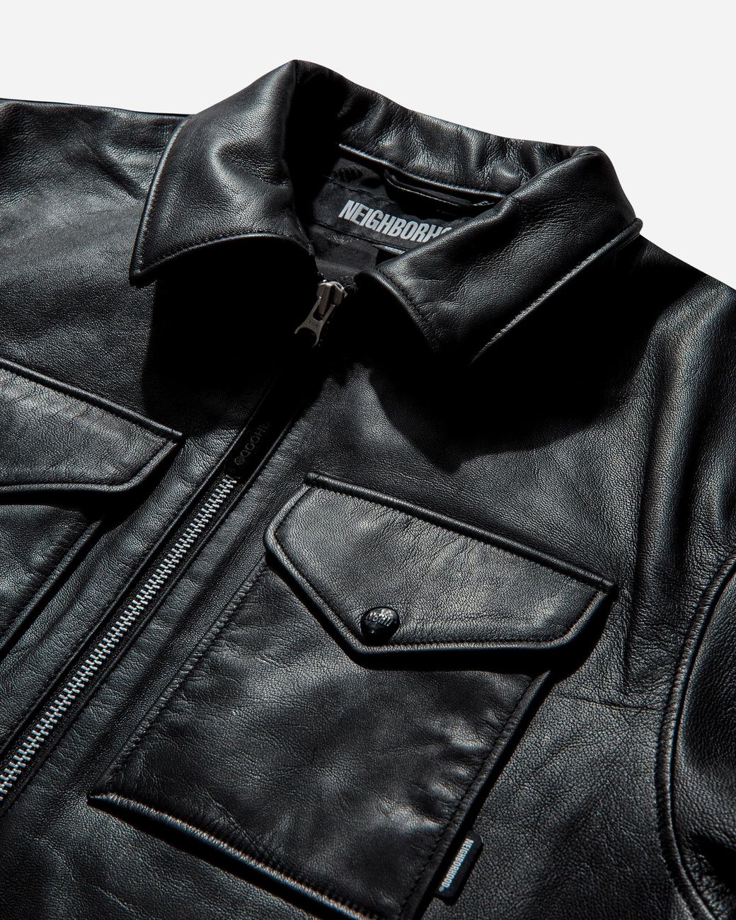 Neighborhood Men S Leather Pm Jacket in Black for Men | Lyst