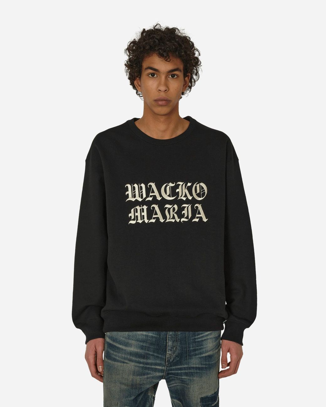 Wacko Maria Heavy Weight Crewneck Sweatshirt (type-2) in Black for