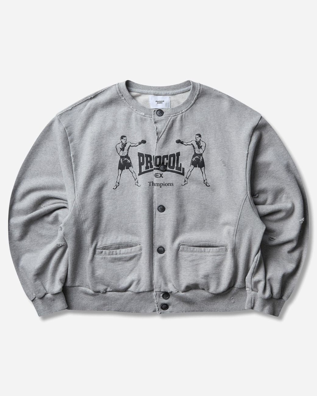 Protocol Index Gray S Sweatshirt Cardigan Melange for men
