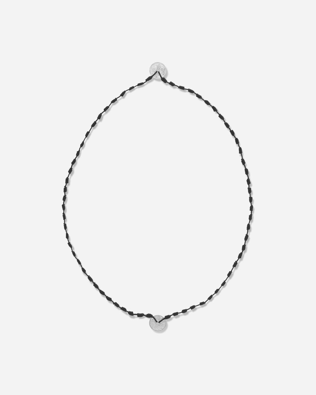 Neighborhood Metallic Cord Coin Necklace for men