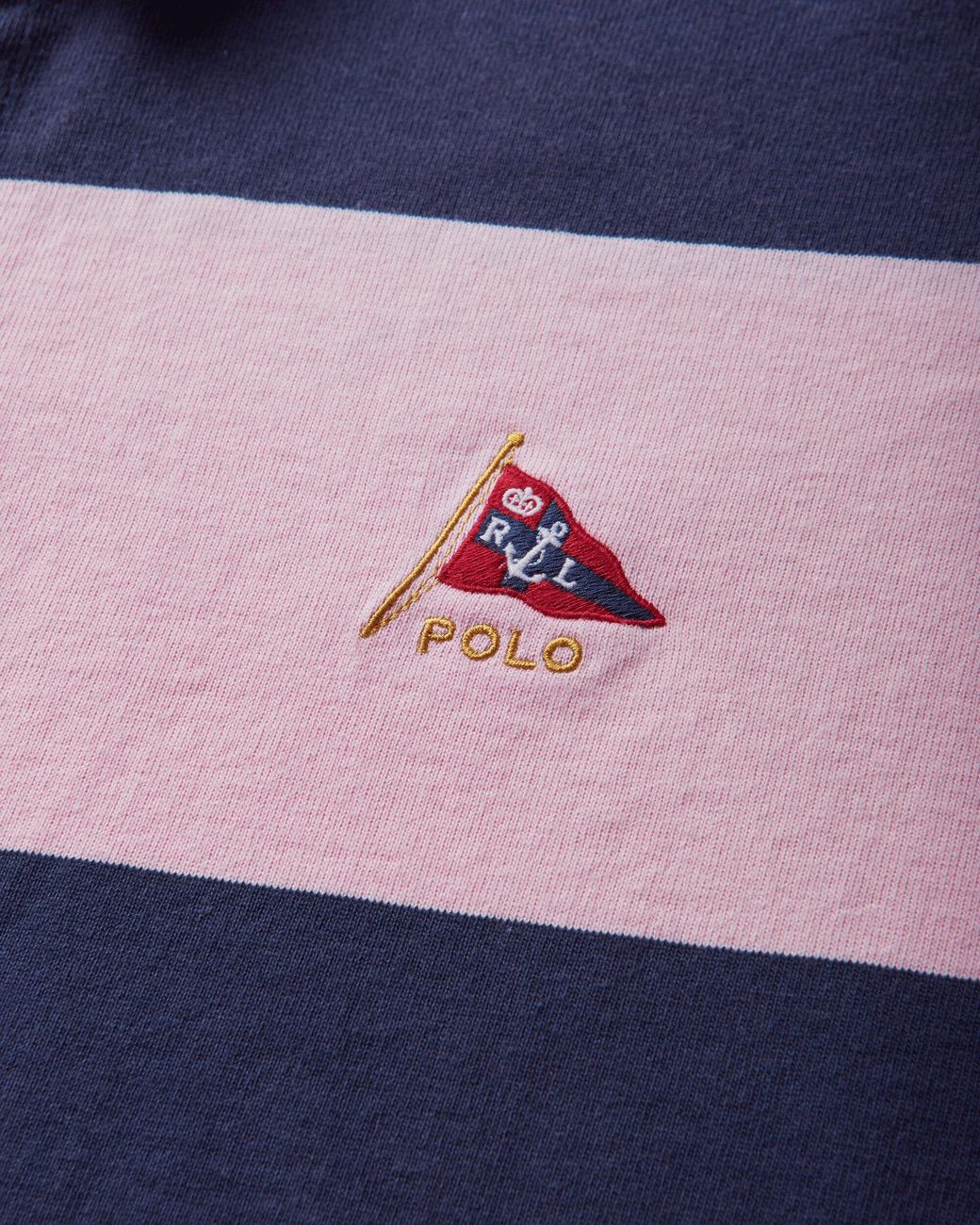 Polo Ralph Lauren Blue Men S Big Fit Striped Jersey Rugby Shirt Newport Navy / for men