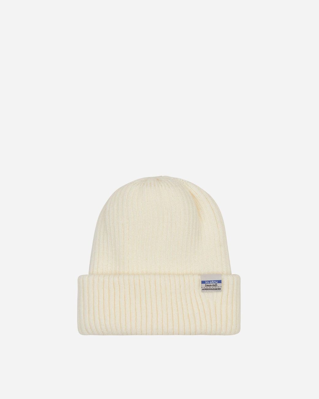 in・stru(men-tal) White Knit Beanie for men