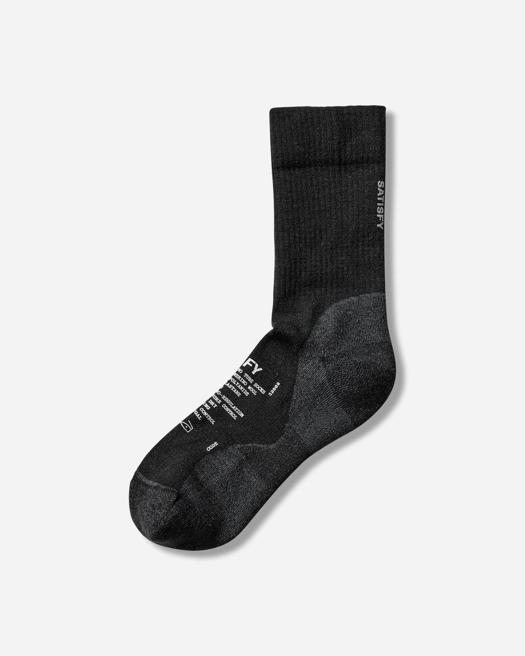 Satisfy Black Merino Nylon Tube Socks for men