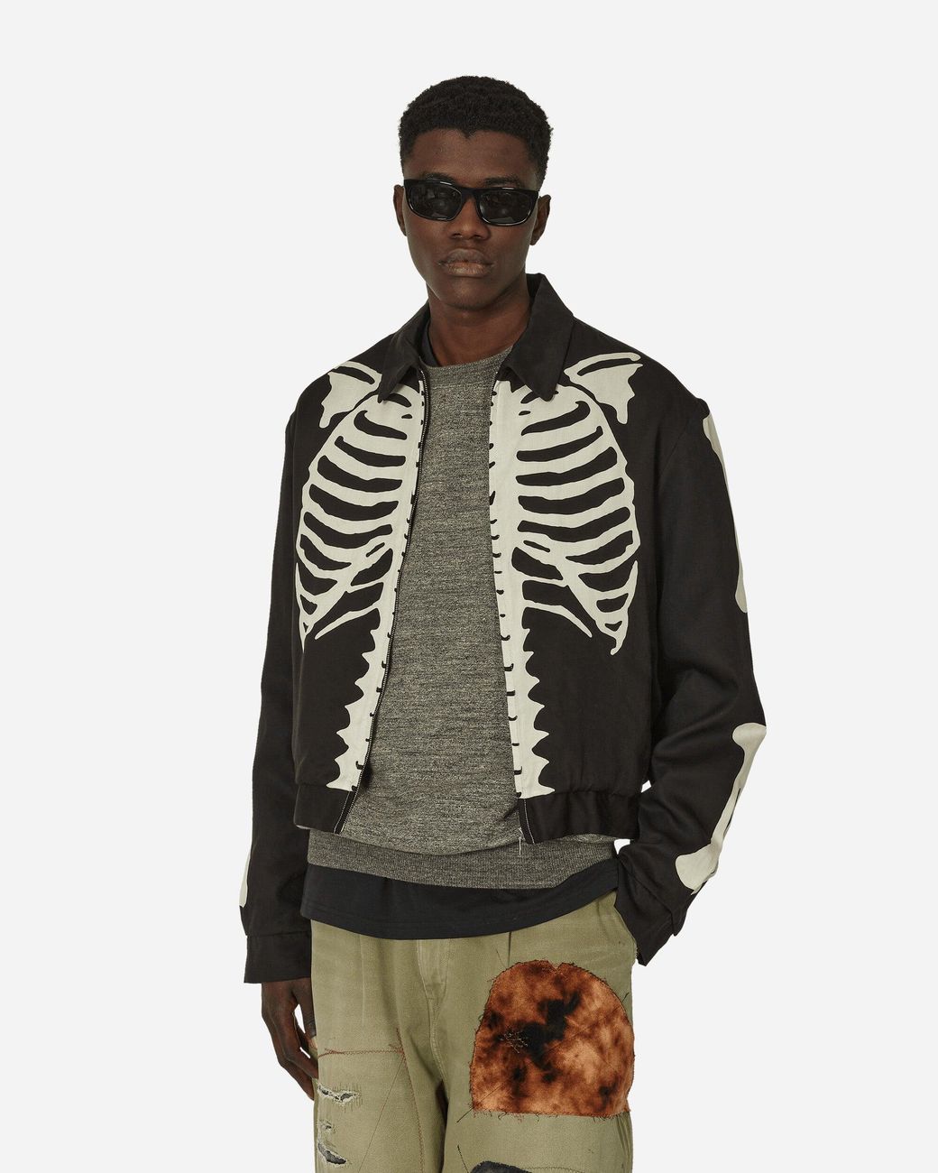 Kapital Rayon Twill Bone Drizzler Jacket in Black for Men Kapital Rayon Twill Bone Drizzler Jacket in Black for Men